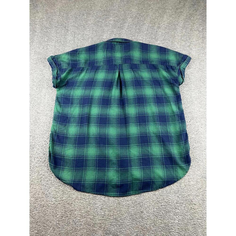 American‎ Eagle Green and Navy Plaid Short Sleeve Shirt Size Medium - Picture 2 of 5